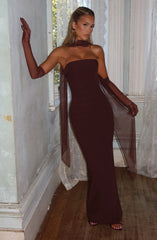 Yulia Maxi Dress - Plum Brown