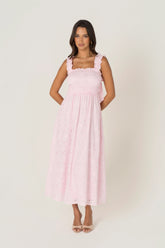 Kleo Pink Emroidered Maxi Dress