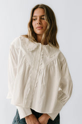 Amelia Collared Blouse In White