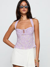 Isabetta Halter Top Lilac Floral