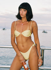 Kennedie Shine High Cut Ring Bikini Bottoms Yellow