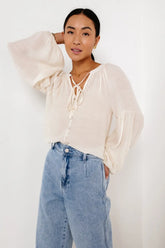 Head In The Clouds Blouse In Ivory Final Sale