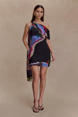 Daisie Chiffon Mini Dress - Multi Fluid Reverie Print