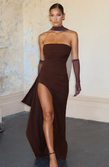 Zafira Maxi Dress - Plum Brown
