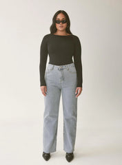 Kalinda High Rise Straight Leg Jeans Blue