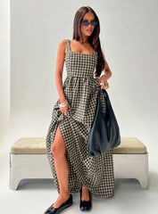 Cartmel Check Maxi Dress Black / Cream Tall