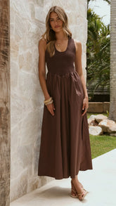 Amira Maxi Dress - Chocolate