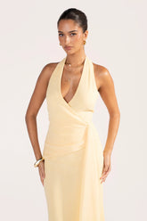 Givelle Maxi V-Neck Halter Dress
