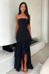 Thalassa Strapless Corset Maxi Dress - Black