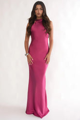 Saphirra Cowl Back Maxi Dress Berry