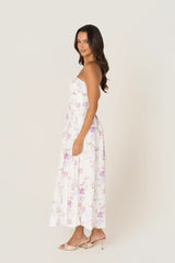 Freda White Floral Strapless Maxi Dress