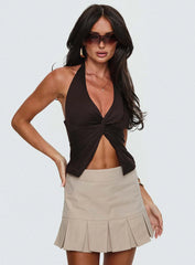 For Keeps Pleat Mini Skirt Cream