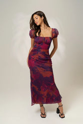 Simone Puff Sleeve Midi Dress
