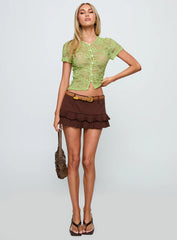 Lindy Button Up Sheer Top Green