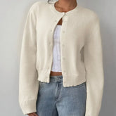 Women’S Cropped Button Cardigan – Soft Knit Layer For Everyday & Casual Wear