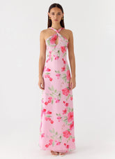 Serafim Chiffon Maxi Dress Petal Soleil