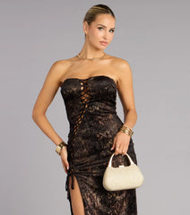 Evening Spark Glitter Mesh Clutch