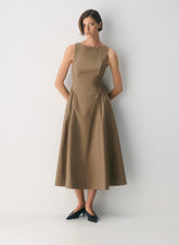 Tina Poplin Dress-Folio Brown
