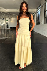 Charlotte Strapless Maxi Dress - Yellow