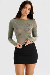 Nisha-Black Sculpting Mini Skirt