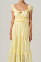 Renee Yellow Flowy Maxi Dress