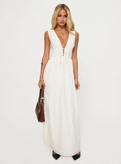 Pokey Maxi Dress Cream / Polka Dot