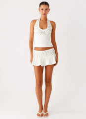 Vegas Nights Halter Neck Top White