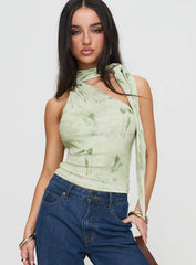 Anderstone Neck Tie Top Green