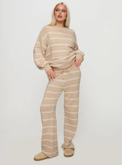 Read Your Mind Knit Sweater Cream Stripe