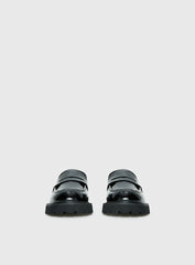 Face The Wind Faux Leather Loafers Black
