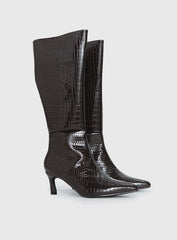 Therapy Dove Knee High Boots Chocolate Croc