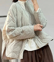 Women Solid Color Loose Quilted Coats