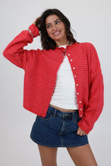 Phoebe Cardigan In Cherry
