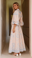 Xander Long Sleeve Maxi Dress - Blue