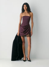 Showtime Satin Dress-Cardamon