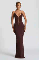 Xanthe Maxi Dress - Plum Brown