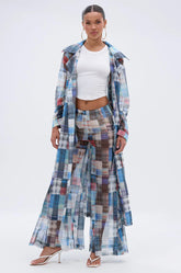Living The Life Plaid Mesh Trench