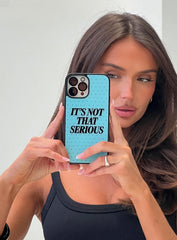 It's Not That Serious iPhone Case Blue Polka Dot