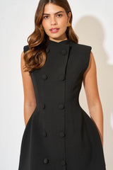 Sleeveless Button Mini Dress