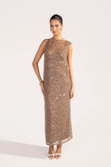 Athena Sequin Mesh Maxi Dress