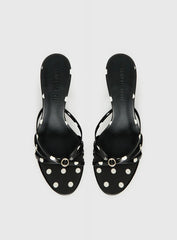 For The Rush Kitten Heels Black Polka