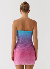 Step Closer Sequin Knit Mini Dress Pink