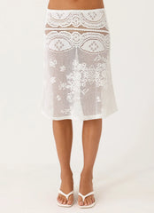 Yanna Midi Skirt White