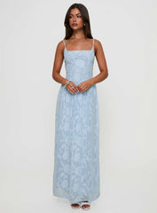 Angeleina Maxi Dress Blue Floral