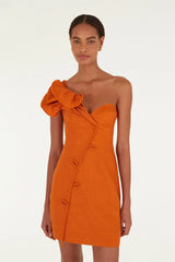 Orange Flower Mini Dress