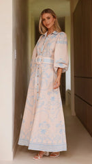 Xander Long Sleeve Maxi Dress - Blue