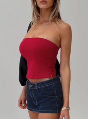 Aurorah Strapless Top Red