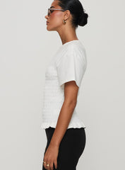 Maybe Tomorrow Ruched Top White