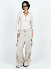 Elingford Zip Up Hooded Sweater Cream