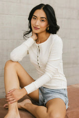 Emmilianne Ribbed Top In Cream